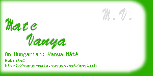 mate vanya business card
